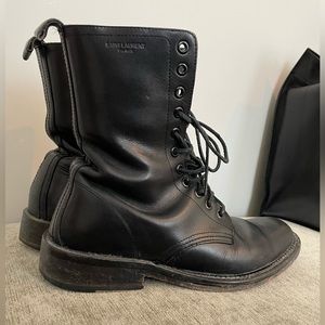Saint Laurent Eyelet Lace-Up Ranger Combat Boots